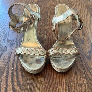 Kate Spade Gold Wedge Sandals size 9